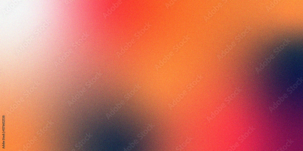 Poster Digital grainy gradient with a colorful soft noise effect. Vintage Grunge Texture Pattern in blue,pink and orange Tones for Artful Wallpaper. Gradient blur, noise, grain, texture abstract background.	