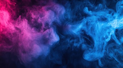 Abstract Smoke Art with Blue and Pink Hues