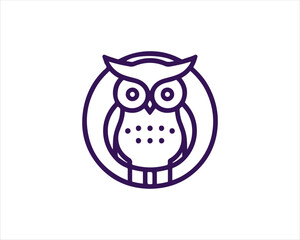 Owl logo design icon vector illustration