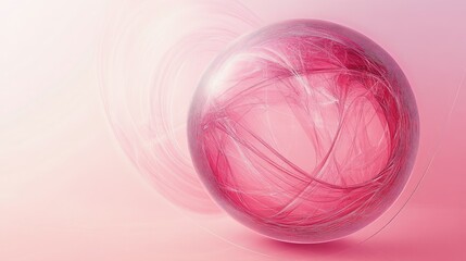 Obraz premium Abstract Pink Sphere with Dynamic Lines