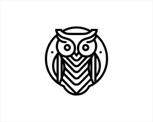 Owl logo design icon vector illustration