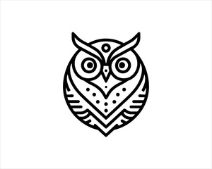 Owl logo design icon vector illustration