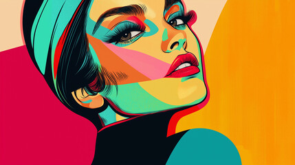 Pop art-inspired digital illustration with bold, vibrant colors and iconic imagery, evoking a retro yet modern feel