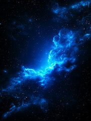 Fototapeta premium View of vibrant blue twinkling stars, beauty and mystery of deep space.