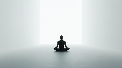 Obraz premium A man is sitting in a room with a white background