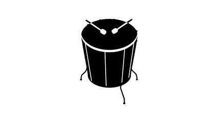 Surdo with Legs, black isolated silhouette