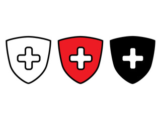 Prevention Safety Guard Shield Icon Set