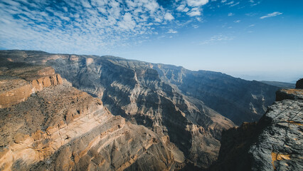 View of "the grand canyon of middle east", Jebel Shams Hadjar Mountains, Grand Canyon of Oman