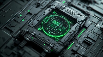 Fototapeta premium Cyberpunk-inspired metallic texture featuring a mix of neon light streaks and grunge elements, ideal for technology-driven and urban designs