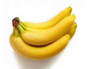 solated Bananas on White Background - Fresh Tropical Fruit