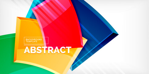 Round 3d shapes, plates background. Creative composition design template