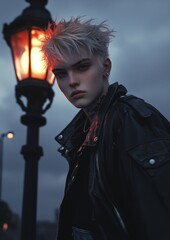 A young man with short hair