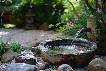 Obraz premium Fantastically beautiful fountain against backdrop of national park