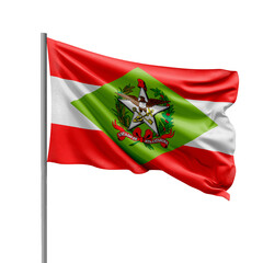Flag of Santa Catarina State from Brazil Waving on Transparent Background