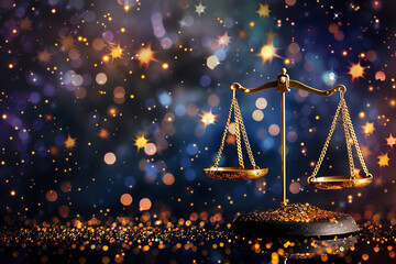 Astrological abstract composition with Libra zodiac sign symbol