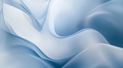 Fototapeta premium Soft waves of blue fabric capture gentle light in a serene setting, creating a calming visual experience in a minimalist design