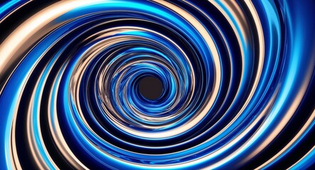 Obraz premium Electric blue spiral creating an illusion of depth