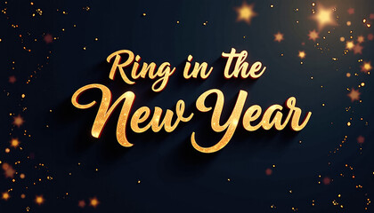 Golden Sparkling New Year Greeting Design
