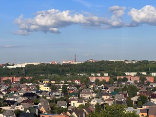 Panorama of Kaunas aerial Lithuania Milikoniai hill