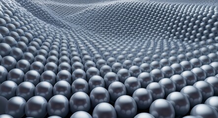 Fototapeta premium Floating spheres aligned in a wavelike 3D motion pattern