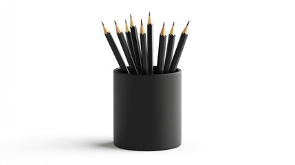 Fototapeta premium Black Pencils in a Black Holder