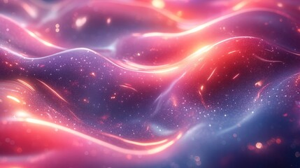 Obraz premium Swirling waves of colorful light create a dreamy cosmic atmosphere in this abstract digital artwork