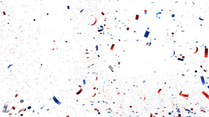 Confetti - Festive background with confetti in the shape of Confetti in the color of the American flag. US independence day.