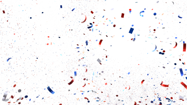 Confetti - Festive background with confetti in the shape of Confetti in the color of the American flag. US independence day.