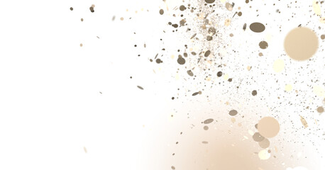 Euphoric Eruption: Magnificent 3D Illustration Showcasing Bursting gold Confetti