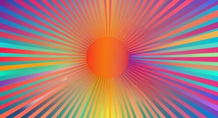 Obraz premium Radiating concentric squares fading into a colorful gradient