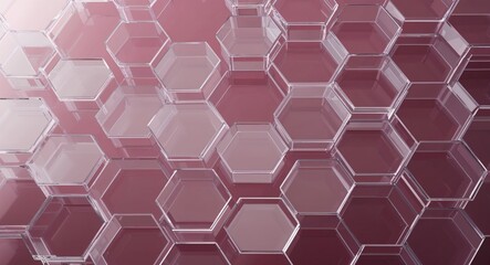 Fototapeta premium Transparent hexagons layered for a 3D effect