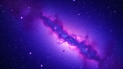 Fototapeta premium Beautiful colorful Nebula Cosmos: Stars, Galaxies, and Abstract Universe Background. Generative AI.