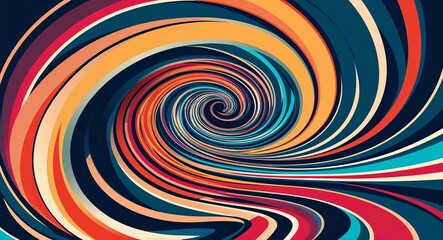 Naklejka premium Twisted stripes merging in a spiral wave