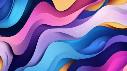 Obraz premium Colorful abstract waves flowing together in a vibrant display of creativity and movement