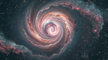 Fototapeta premium Beautiful colorful Nebula Cosmos: Stars, Galaxies, and Abstract, Spiral galaxy with starry light Universe Background. Generative AI.