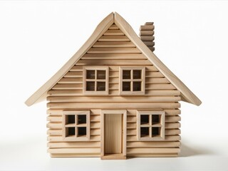 Wooden Cabin Model: A charming, rustic wooden cabin model, crafted with meticulous detail, stands as a symbol of cozy living and peaceful getaways. It's perfect for architectural visualizations.