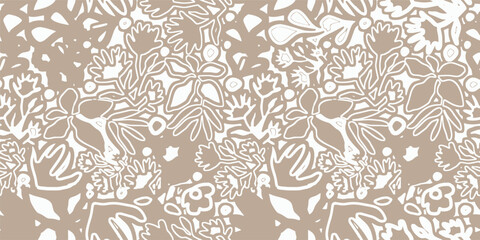Fototapeta premium elegant seamless pattern flowers, design elements. grunge textured textile, fabric, wallpapers