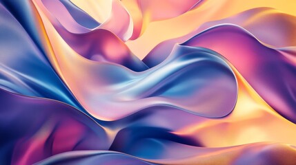 Fototapeta premium Colorful abstract waves with flowing fabric textures and soft gradients in vibrant hues creating a serene atmosphere