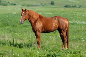 Fototapeta premium Beautiful brown horse