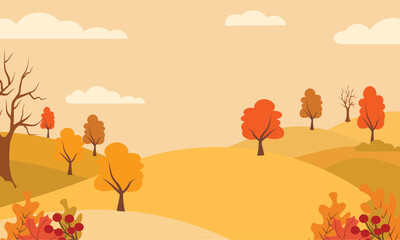 Naklejka premium autumn landscape with trees