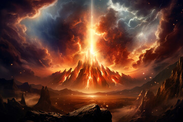 An amazing image of an explosive eruption of a volcano