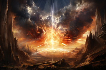 Amazing image of explosive volcano eruption