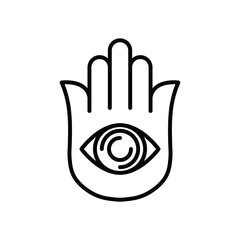 Fototapeta premium hamsa hand icon spirituality eye sign