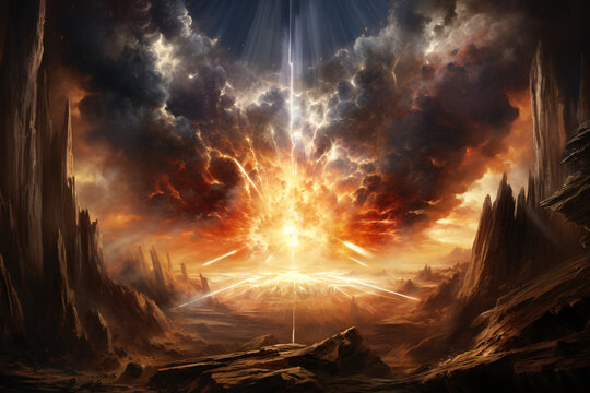 Amazing image of explosive volcano eruption