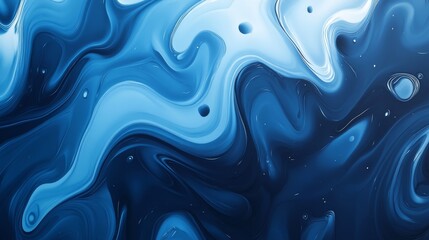 Obraz premium Swirling blue and white abstract artwork featuring smooth textures and dynamic shapes, showcasing depth and fluidity in design