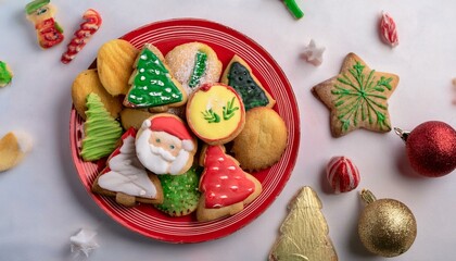 Obraz premium Cookies with Christmas decorations added