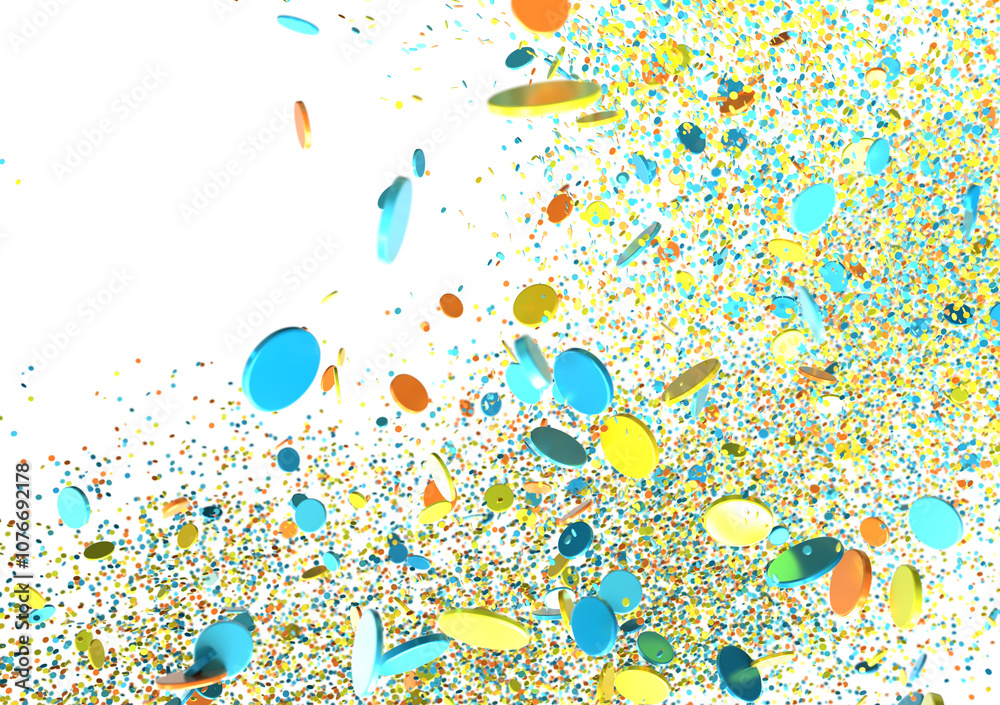 Aufkleber abstract background with colorful confetti exploding on a white background, perfect for celebrations