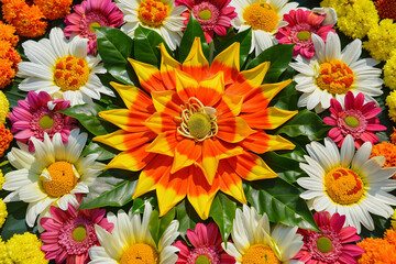 Beautiful greeting card with holiday composition for celebrate Onam