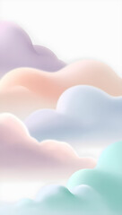 Pastel Cloud Landscape. Abstract Dreamy HD Phone Wallpaper. Softness and gentleness