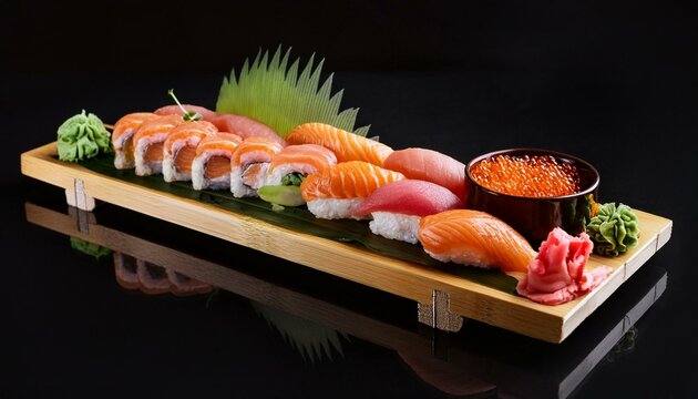 Japanese style assortment of sushi and sushi